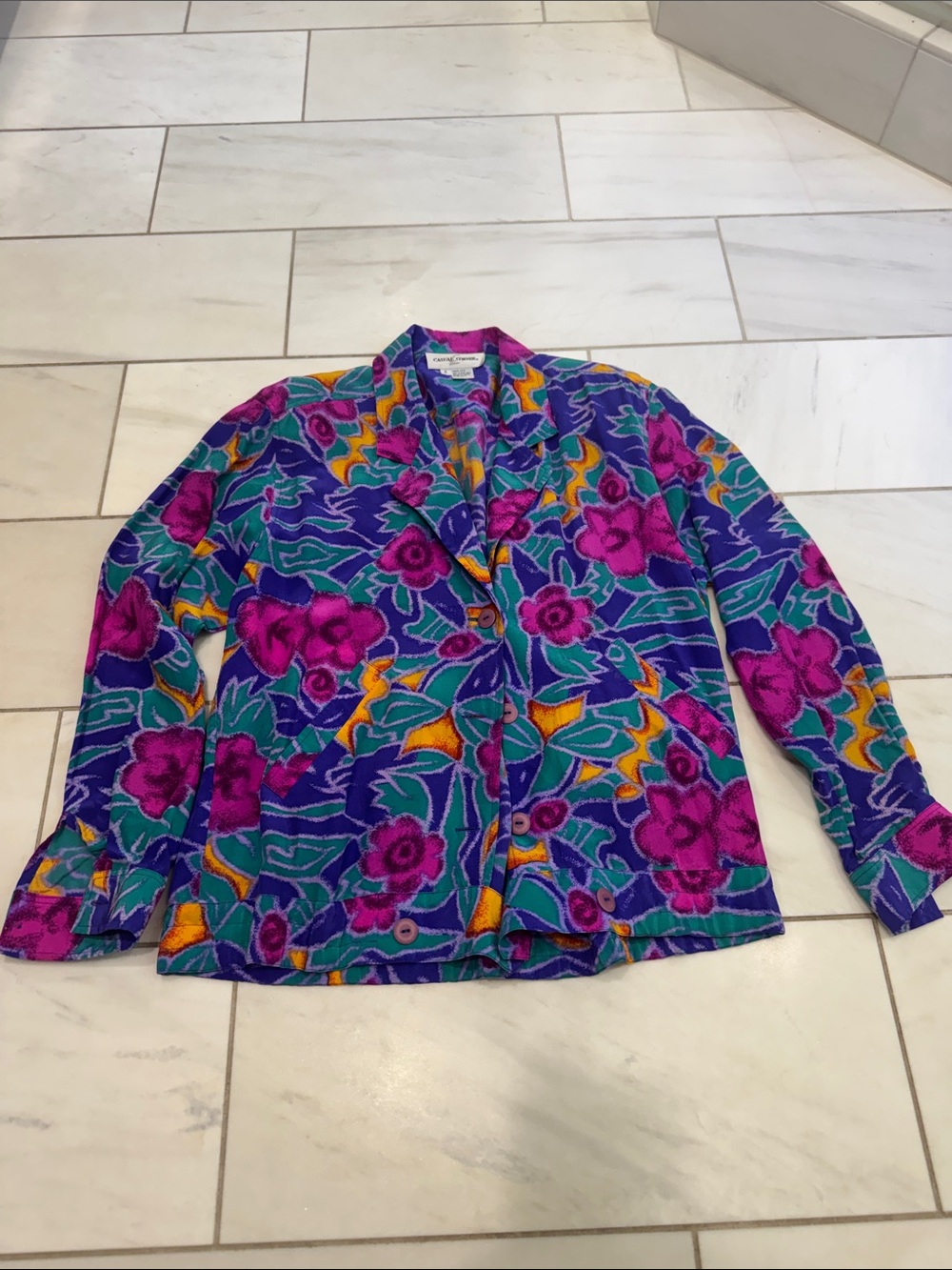 Vintage Casual Corner Silk Shirt - S